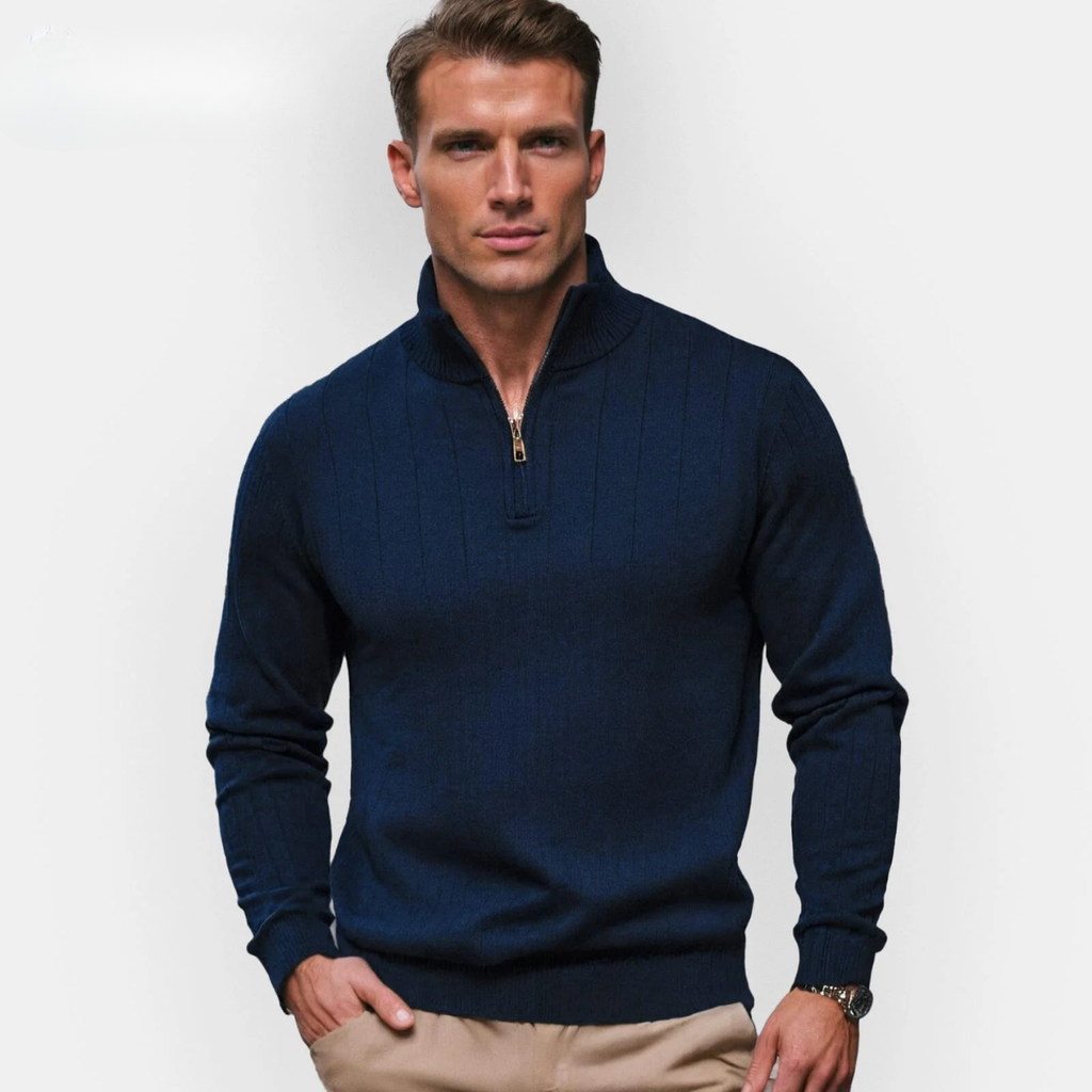 Herren Zip-Up Strickpullover (Ausverkauf)